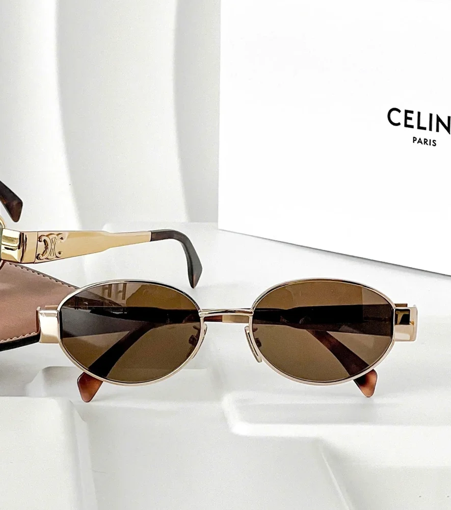 Kính Celine Triomphe Metal 01 Vàng Hồng